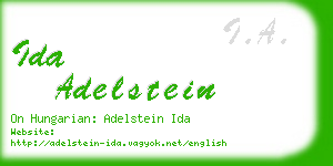 ida adelstein business card